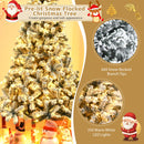 Pre-Lit Premium Snow Flocked Hinged Artificial Christmas Tree-6 ft