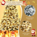 Pre-Lit Premium Snow Flocked Hinged Artificial Christmas Tree by LJGDeals