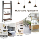4-Tier Freestanding Open Bookshelf with Metal Frame and Anti-toppling Device-Rustic Brown by LJGDeals