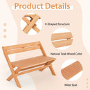 2-Person Indonesia Teak Wood Folding Outdoor Benches with Slatted Seat by LJGDeals