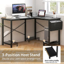 Modern Reversible Computer Desk with Storage Pocket and CPU Stand for Working Writing Gaming-Dark Gray by LJGDeals