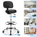Swivel Drafting Chair with Retractable Mid Back and Adjustable Foot Ring-Black by LJGDeals