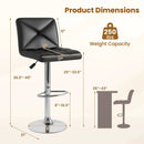 PU Leather Upholstered Bar Stools Set of 2 with Back and Adjustable Height by LJGDeals