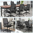 Modern Breathable Mesh Chair with Curved Backrest and Armrest-Black by LJGDeals