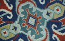 Custom Made Rust, Blue and Silver hand knotted Traditional Heriz wool area rug