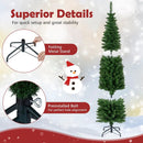 5/6/7/8/9 Feet Pre-lit Pencil Artificial Christmas Tree with 150/180/200//300/400 Warm White LED Lights by DirectDeals
