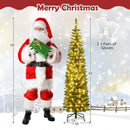 5/6/7/8/9 Feet Pre-lit Pencil Artificial Christmas Tree with 150/180/200//300/400 Warm White LED Lights by DirectDeals