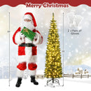 5/6/7/8/9 Feet Pre-lit Pencil Artificial Christmas Tree with 150/180/200//300/400 Warm White LED Lights by LJGDeals