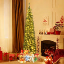 5/6/7/8/9 Feet Pre-lit Pencil Artificial Christmas Tree with 150/180/200//300/400 Warm White LED Lights by LJGDeals