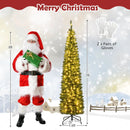 5/6/7/8/9 Feet Pre-lit Pencil Artificial Christmas Tree with 150/180/200//300/400 Warm White LED Lights by DirectDeals