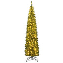 5/6/7/8/9 Feet Pre-lit Pencil Artificial Christmas Tree with 150/180/200//300/400 Warm White LED Lights by DirectDeals