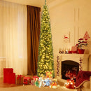 5/6/7/8/9 Feet Pre-lit Pencil Artificial Christmas Tree with 150/180/200//300/400 Warm White LED Lights by LJGDeals