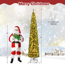 5/6/7/8/9 Feet Pre-lit Pencil Artificial Christmas Tree with 150/180/200//300/400 Warm White LED Lights by LJGDeals