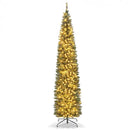 5/6/7/8/9 Feet Pre-lit Pencil Artificial Christmas Tree with 150/180/200//300/400 Warm White LED Lights by LJGDeals