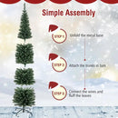 5/6/7/8/9 Feet Pre-lit Pencil Artificial Christmas Tree with 150/180/200//300/400 Warm White LED Lights by LJGDeals
