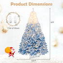 5/6/7/8 FT Artificial Christmas Tree with Warm White LED Lights and 8 Modes by LJGDeals