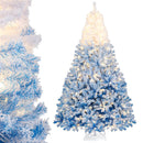5/6/7/8 FT Artificial Christmas Tree with Warm White LED Lights and 8 Modes by LJGDeals