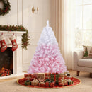 5/6/7/8 FT Artificial Christmas Tree with Warm White LED Lights and 8 Modes for Holiday