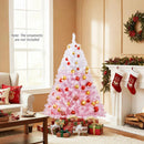 5/6/7/8 FT Artificial Christmas Tree with Warm White LED Lights and 8 Modes for Holiday by LJGDeals