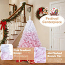 5/6/7/8 FT Artificial Christmas Tree with Warm White LED Lights and 8 Modes for Holiday