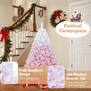 5/6/7/8 FT Artificial Christmas Tree with Warm White LED Lights and 8 Modes for Holiday by LJGDeals