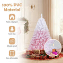 5/6/7/8 FT Artificial Christmas Tree with Warm White LED Lights and 8 Modes for Holiday by LJGDeals
