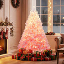 5/6/7/8 FT Artificial Christmas Tree with Warm White LED Lights and 8 Modes for Holiday by LJGDeals
