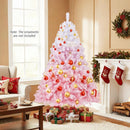 5/6/7/8 FT Artificial Christmas Tree with Warm White LED Lights and 8 Modes for Holiday by LJGDeals