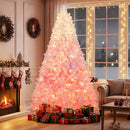 5/6/7/8 FT Artificial Christmas Tree with Warm White LED Lights and 8 Modes for Holiday by LJGDeals