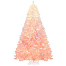 5/6/7/8 FT Artificial Christmas Tree with Warm White LED Lights and 8 Modes for Holiday by LJGDeals