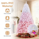 5/6/7/8 FT Artificial Christmas Tree with Warm White LED Lights and 8 Modes for Holiday by LJGDeals