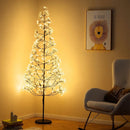 5/6/7 FT Lighted Alpine Tree with Warm White Light LED Lights Pre-lit Artificial Cedar Tree with Weighted Base by LJGDeals