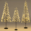 5/6/7 FT Lighted Alpine Tree with Warm White Light LED Lights Pre-lit Artificial Cedar Tree with Weighted Base by LJGDeals