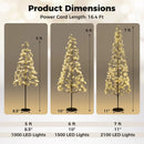 5/6/7 FT Lighted Alpine Tree with Warm White Light LED Lights Pre-lit Artificial Cedar Tree with Weighted Base by LJGDeals