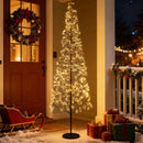 5/6/7 FT Lighted Alpine Tree with Warm White Light LED Lights Pre-lit Artificial Cedar Tree with Weighted Base by LJGDeals