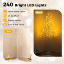 5/6/7 FT Lighted Birch Tree Pre-lit Twig Tree with 240/320/456 Warm White Light LED Lights by LJGDeals