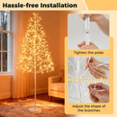 5/6/7 FT Lighted Birch Tree Pre-lit Twig Tree with 240/320/456 Warm White Light LED Lights