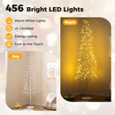 5/6/7 FT Lighted Birch Tree Pre-lit Twig Tree with 240/320/456 Warm White Light LED Lights