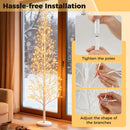5/6/7 FT Lighted Birch Tree Pre-lit Twig Tree with 240/320/456 Warm White Light LED Lights