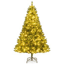 5/6/7 Feet Artificial Christmas Tree Hinged Xmas Tree with 7 Lighting Modes by LJGDeals