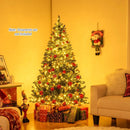 5/6/7 Feet Artificial Christmas Tree Hinged Xmas Tree with 7 Lighting Modes by LJGDeals