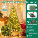 5/6/7 Feet Artificial Christmas Tree Hinged Xmas Tree with 7 Lighting Modes by LJGDeals