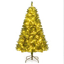 5/6/7 Feet Artificial Christmas Tree Hinged Xmas Tree with 7 Lighting Modes by LJGDeals