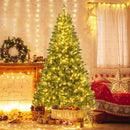 5/6/7 Feet Artificial Christmas Tree Hinged Xmas Tree with 7 Lighting Modes by LJGDeals