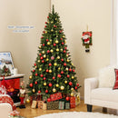 5/6/7 Feet Artificial Christmas Tree Hinged Xmas Tree with 7 Lighting Modes by LJGDeals