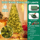 5/6/7 Feet Artificial Christmas Tree Hinged Xmas Tree with 7 Lighting Modes by LJGDeals