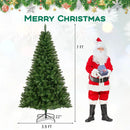 5/6/7 Feet Artificial Christmas Tree Hinged Xmas Tree with 7 Lighting Modes by LJGDeals