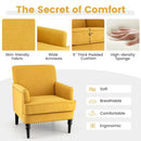 Modern Upholstered Padded Accent Chair with Rubber Wood Legs by LJGDeals