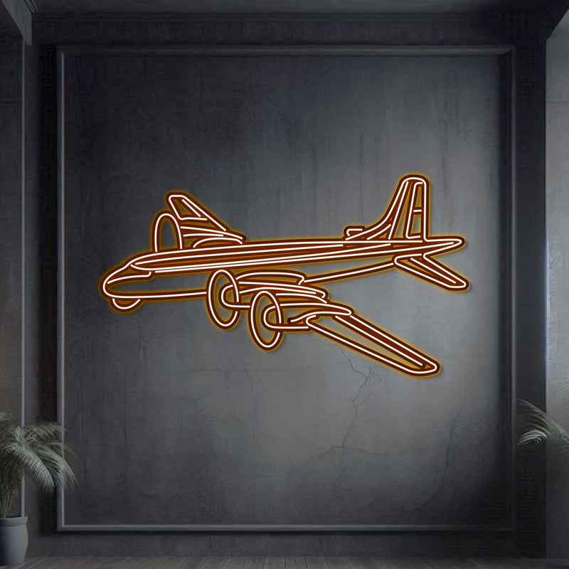 CP-107 Argus Angle Metal Neon Aircraft Wall Art - NCN0026