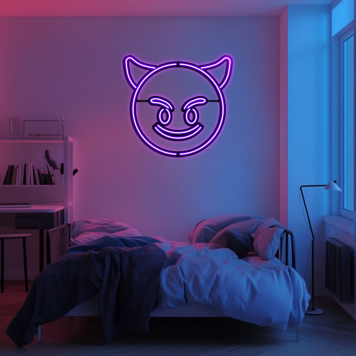 Emoji Devil Metal Neon Wall Art- LN0057, photo 5 of 6